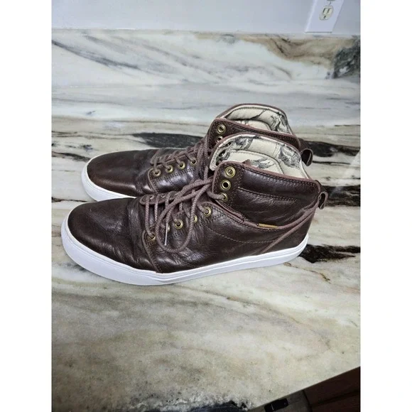 Vans Shoe Mens Size 11 Brown Leather Retro - Picture 5 of 14